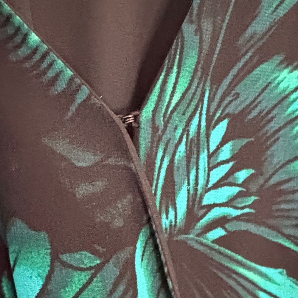 NWT WHBM White House Black Market Dress Emerald Green Floral Sheer Sleeve Sz 12 - Picture 7 of 13